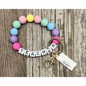 New Viola TEACHER‎ Friendship Bracelet Bead Keychain Wristlet Appreciation Gift